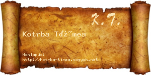Kotrba Tímea névjegykártya